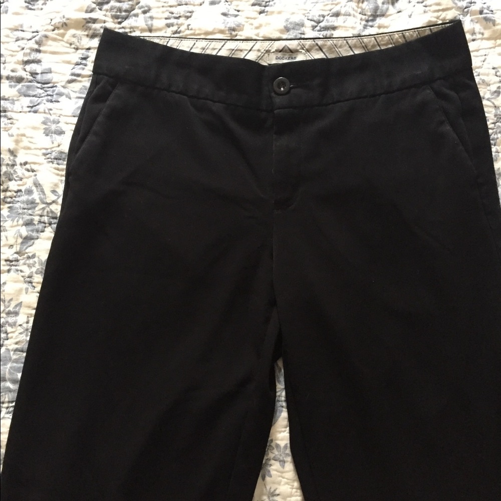 Dockers black trousers, ideal fit
